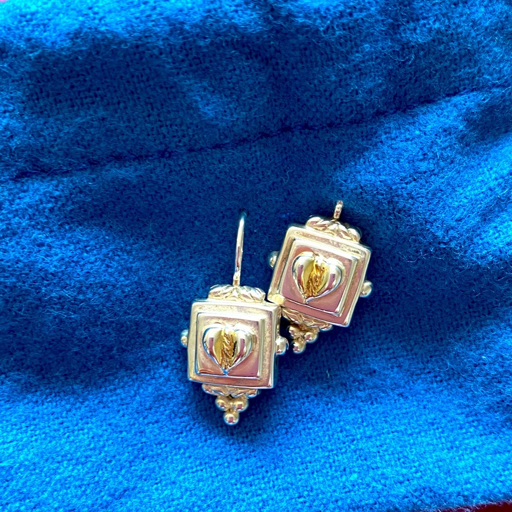 JUDITH RIPKA 925 STERLING SILVER HEART EARRINGS